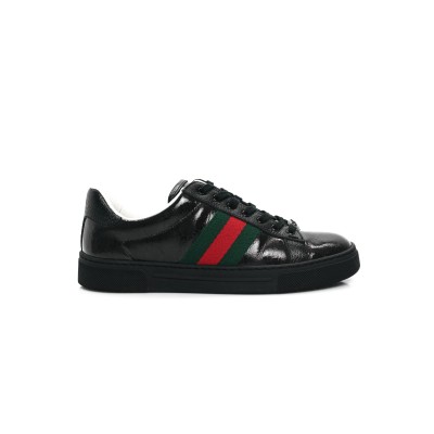 GUCCI ACE GG CRYSTAL CANVAS BLACK 760774 FACRF 1163